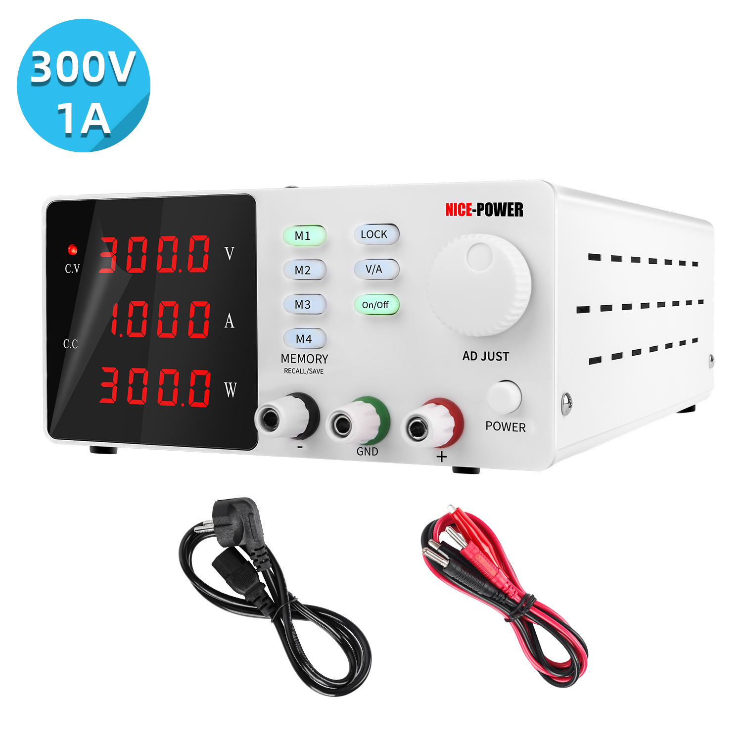 Switching Dc Power Supply 300V 1A - NICE-POWER SPPS-S3001 300V 1A 300W Laboratório